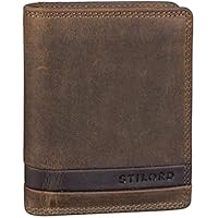 STILORD 'Sander' Mini Billetera Hombre Cuero Vintage Elegante Cartera con Monedero Pequeña Tarjetero RFID Wallet Portamonete de Auténtica Piel, Color:marrón - Medio