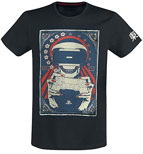 Playstation VR Uomo T-Shirt Nero XXL 100% Cotone Regular