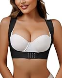 USEASY Front Closure Chest Brace Up for Women Lightweight Posture Corrector Sleeveless Slimming Back Brace Support Shaper Black S