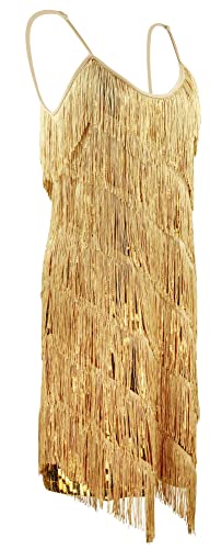 Image of Women 1920s Gatsby Flapper Dress Sexy Open Back Strap Fringed Cocktail Party Dress with 20s Accessories