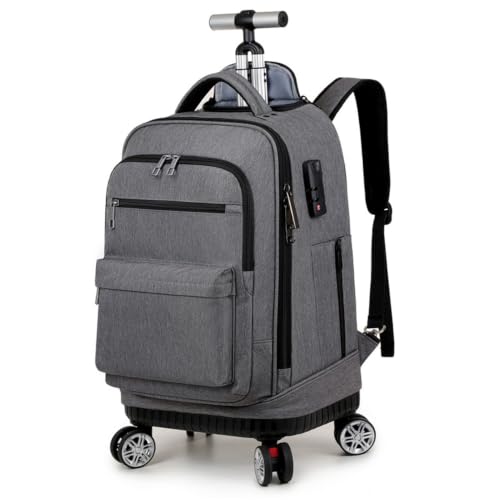 Mochila de viaje para cabina de avion de 55L gris bolso de mano de 58x36x24 cm para portatil 16