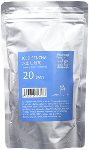 The Matcha House Sencha Té Verde 20 tea bags - 100 gr : Té Sencha japonés especialmente fabricado para tomar frío con un sabor suave y muy refrescante