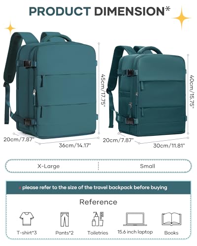 Image of coofay Large Travel Backpack Carry on Flight Approved Mochila De Viaje Carry on Backpack for Airplanes Spirit Airlines Personal Item Bag 18x14x8 Inches Travel Bag Traveling Backpack for Women Men