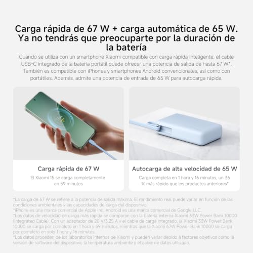 Xiaomi 67W Power Bank 10000, batería externa para viajes en color canela 4