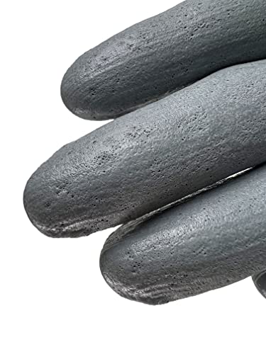 Ansell Hyflex 11-100 Cut-Resistant Foam Nitrile Coated Nylon Gloves W/Touchscreen Compatibility For Auto, Manufacturing - Xl (10), Grey (12 Pairs) #TOP6