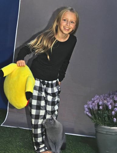 Ekouaer Girls Soft Pajamas Pants Cute Print Pattern PJ Bottoms Comfortable Lounge Long Pants with 2 Pockets3