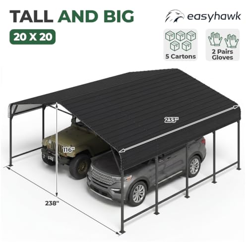 Easyhawk 20x20 FT Metal Carport