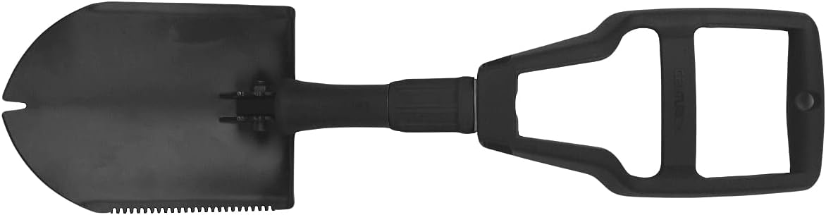 MFH Folding Spade 3-Piece Plastic Handle with Bag Black