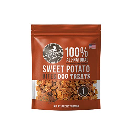 Wholesome Pride Sweet Potato Mini Bites Dog Treats-8oz- All Natural and Made in The USA