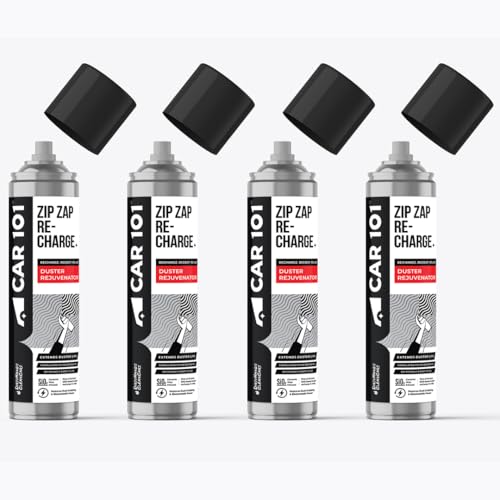 CAR101 Zip Zap Recharge â Duster Rejuvenator Spray (Pack of 4)| Restores Dust-Trapping Power | Ceramic Wax Infused | Easy Spray Application | Extends Duster Life | for Car & Bike Dusting Tools
