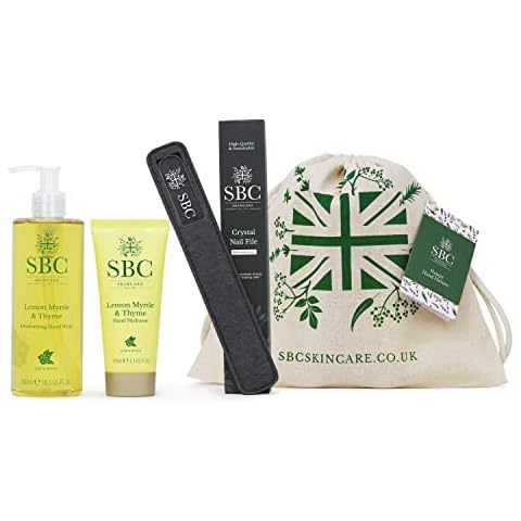 SBC Skincare Happy Hand Heroes | Lemon Myrtle & Thyme Hand Cream Gift Set | Gifts For Him | Gifts For Her | Vegan Friendly Hand Care Set | Manicure Set | Christmas Gifts | Birthday Gifts Cover