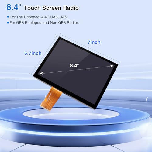 Image of 2026 NEW Upgraded Gel-Free 8.4 inch UConnect 4C UAQ Screen Radio Navigation with Mounting Tool Replacement Compatible Fit for Dodge RAM Jeep Chrysler 2017-2021 Replace OEM # LA084X01(SL)(02)