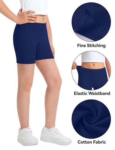 Image of KEREDA Girls Bike Shorts Cotton Cartwheel Dance Under Dress Shorts for Kids