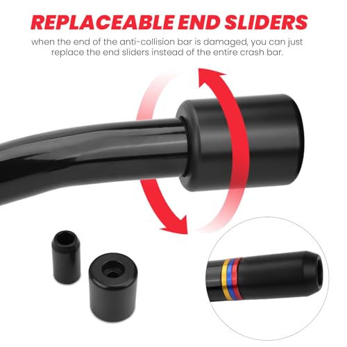 Image of 2014-2026 Flat Out Engine Guard Crash Bar compatible with Harley Davidson Touring Street Road Glide Road King Electra Glide Ultra Limited, Gloss Black Motorcycle Bumper