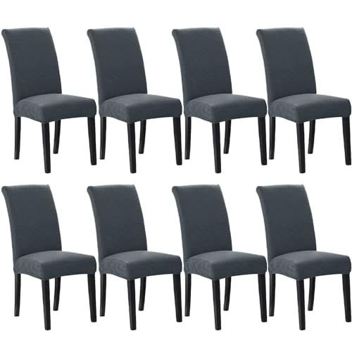 Howhic Stretch Chair Covers for Dining Room Set of 8, Removable Washable Dining Room Chair Covers, Dining Chair Slipcovers Seat Protector, Great Decor for Home and Banquet (Gray, 8 Pack)