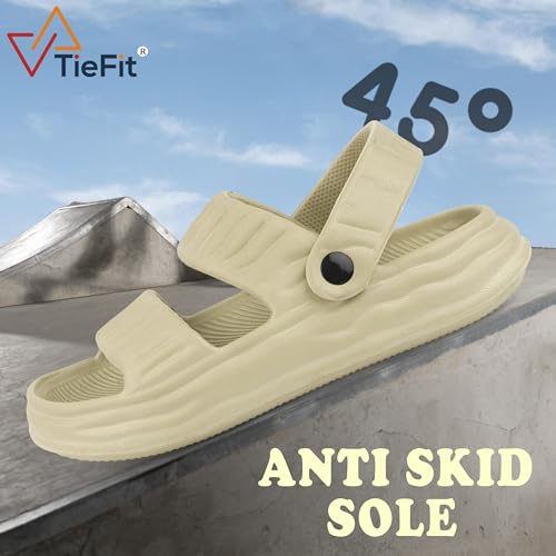 Image of TieFit Extra Soft Cushion Arch Fit Support Comfortable Adjustable Ankle Strap Outdoor Daily Use Sandal Slide For Men