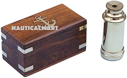 NAUTICALMART Deluxe Class SCOUT'S Brass Spyglass Telescope 7" W/Rosewood Box