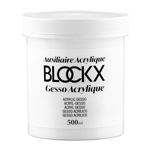 Gesso acrylique Blockx 36204BXC : enduit couvrant pour l'accroche de la peinture