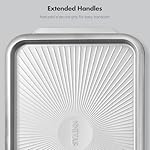SYAINN Non-stick Ceramic Baking Sheet Set, Pack of 3 - Aluminum Steel Cookie Sheets for Baking - Includes Half/Quarter/Jelly Roll Pans - Warp Resistant, Toxic, PTFE & PFOA Free - Sliver - Image 5