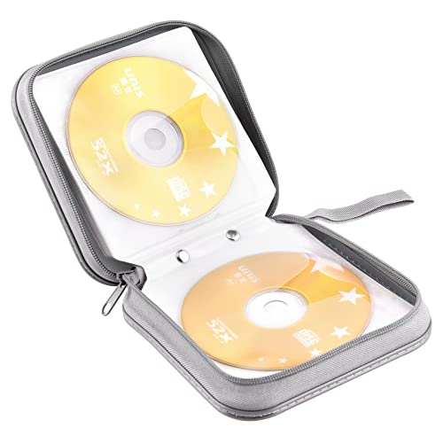 Bivisen CD Case, DVD Case Wallet Holder Binder 48 Capacity CD/DVD Cases Storage Holder Binder Organizer Wallet Book for Car Home Travel (Silver) - Thumbnail 5