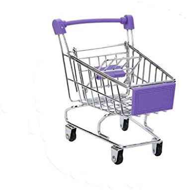 IGUFSDIG 1Pcs Mini Supermarket Handcart Mini Metal Shopping Cart Mini Supermarket Storage Toy Children Mini Shopping Cart Mini Shopping Cart Mini Metal Shopping Cart for Kids Purple