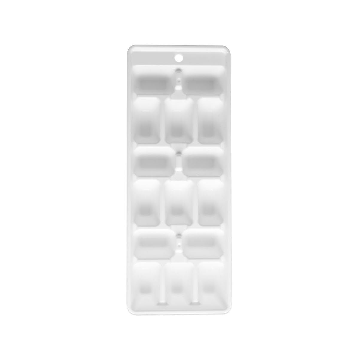 Fackelmann 19016 Plastic Ice Cube Tray for 15 Ice Cubes, Ice Cube Tray, 15 Impressions, Ice Cube Tray, Plastic, White, 25.3 x 10 cm