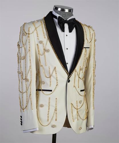 Men's Luxury Handmade Rhinestone Tuxedo Blazer Slim Fit Shawl Lapel Single Breasted Jacket for Dinner Prom Wedding4