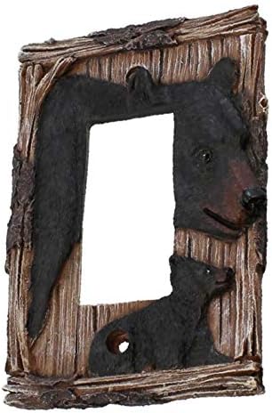 Top Brass Home Decor Bear Themed Electrical Cover Plate - Single, Double, Rocker, Outlet (Rocker Switch)