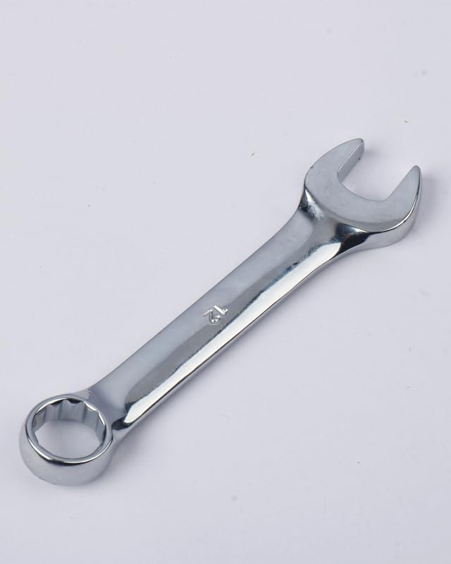 Dual-End Combination Spanner - 12-Point Box End & Open Wrench for Mechanical Maintenance (12mm)