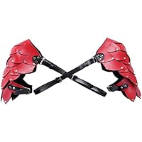 iiniim Arnés de Pecho Cuerpo Hombre Correas Armadura de Hombro Ajustable Steampunk Disfraz Accesorio Prenda Gótico Disfraz de Fiesta Halloween Cosplay Clubwear Gay Rojo C Talla Única