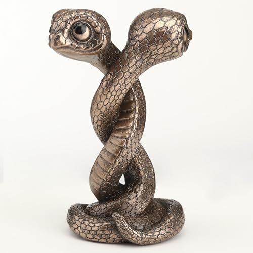 Escultura Decorativa Serpientes Enroscadas 11 cm Bronce miniatura 7