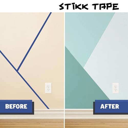 Image of STIKK Painters Tape - 3pk Blue Painter Tape - 1 inch x 60 Yards - Paint Tape for Painting, Edges, Trim, Ceilings - Masking Tape for DIY Paint Projects - Residue-Free Painting Tape