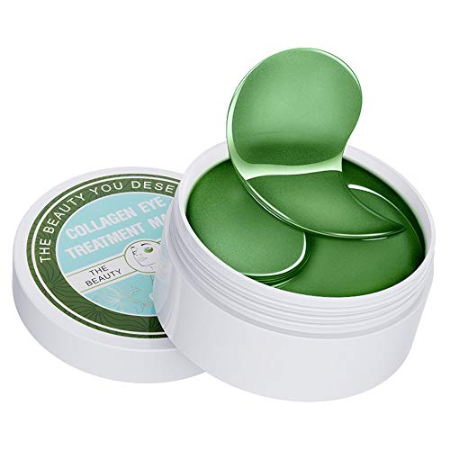 Under Eye Patches Teamyo Collagen Eye Masks,Reduce Dark Circles & Puffiness Eliminate Eye Bags, Natural Eye Treatment Masks with Anti Wrinkles & Anti Aging, Moisturizer Deeply, 30 Pairs-Green