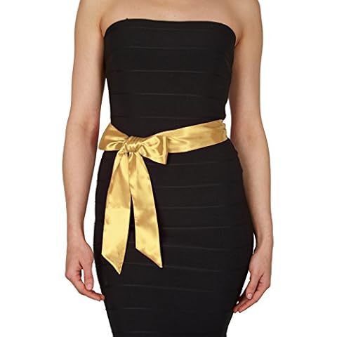 BlackButterfly Bridal Wedding Bridesmaid Satin Sash Belt (Gold, 5 CM X 175 CM) Cover