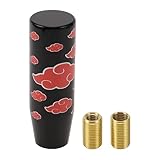 INFINAUTO Car Shift Knob, 12cm Universal for Automatic and Manual Vehicle Flower Gear Shifter Knob with 2 Adapter Acrylic Black Red, 1 Set
