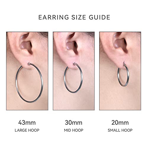 Limerencia Hypoallergenic Pure Titanium Twisted Rope Round Hoop Earrings For Women (43Mm Thin Round Hoop, Silver)… #TOP5