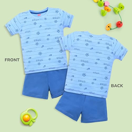 Image of LuvLap Baby Boys Regular Fit 100% Cotton Half Sleeves Boys T-Shirts and & Shorts Set Pack of 3