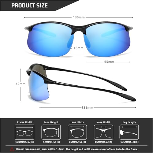 Image of SUNGAIT Ultra Lightweight Rimless Polarized Sports Sunglasses for Men Fishing Running UV400 Protection