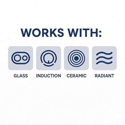 Glass StoveTop Cleaner For Electric Stove Flat Top. Kit Includes Cleaner Liquid, Scraper Tool, & Scrub Brush For Streak-Free Ceramic, Gas, & Induction Stove. Removes Grease, & Oil Stains (13 Items)