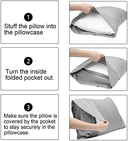 FLXXIE 2 Pack 100% Brushed 1800 Microfiber Plain King Pillowcases, Wrinkle and Stain Resistant, Soft and Cozy Envelope Closure Bed Pillow Cases, Navy, 50x90 cm