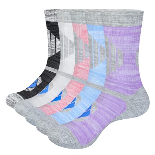 Women's Hiking Socks Cushioned Casual Athletic Socks Comfort Work Boot Socks Wicking Cotton Socks For Women