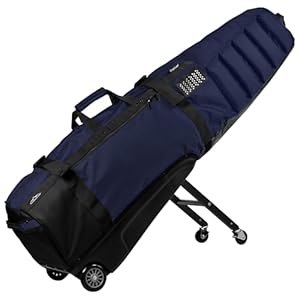 Sun Mountain ClubGlider Meridian – Prestigious Golf Bag with Wheels for Ultimate Convenience – Heavy Duty Golf Travel Bag with Dense Foam Padding for Protection and Spacious Storage – Navy Black