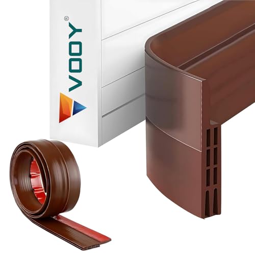 Image of VOOY 39-Inch Brown Silicone Door Bottom Sealing Strip | Self-Adhesive Gap Filler Guard | Blocks Cockroaches, Insects, Dust, Air & Noise | Weatherproof Door Seal Protector (1)