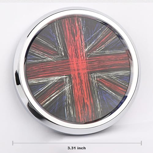Image of 3D Front Bumper Grill Emblem Badge Chrome Cover for Mini Cooper One S JCW R50 R52 R53 R55 R56 R60 R61 F54 F55 F56 F57 F60 Hatchback Countryman Car Accessories Decoration (Graffiti Red Union Jack)