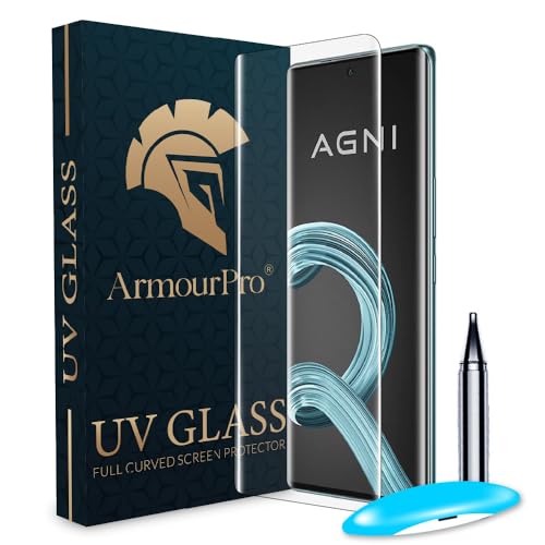Image of ArmourPro Military Grade UV Tempered Glass Screen Protector for Lava Agni 2 and Agni 3 5G (6.78 Inch) With Easy Installation Kit| Edge-To-Edge Protector Coverage |Crystal Clear