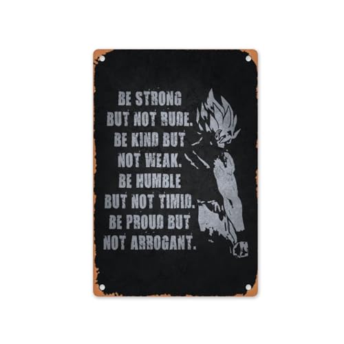 Anime Style Metal Tin Sign Strong Kind Personality Quote Wall Decor 8x12 Inch Home Office Gym Motivational Art