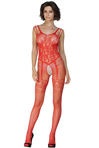 Body bas mesh floral BaronHong avec fines bretelles pour nuisette sexy
