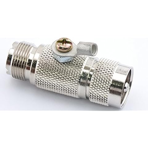 W5SWL Brand Premium Series UHF Male to UHF Female Grounding Adapter for Coax Cable Cover