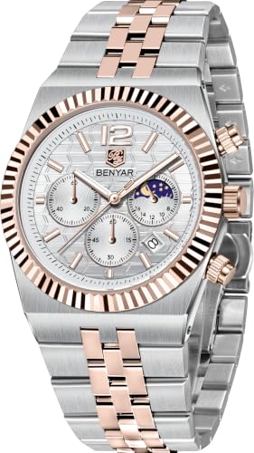 Image of BENYAR Men's Luxury Chronograph Watch Date Window High-Performance Luminous Quartz movment Waterproof -Ideal Gift for Business & Casual Gift Stylish Wristwatch for Men & Boys