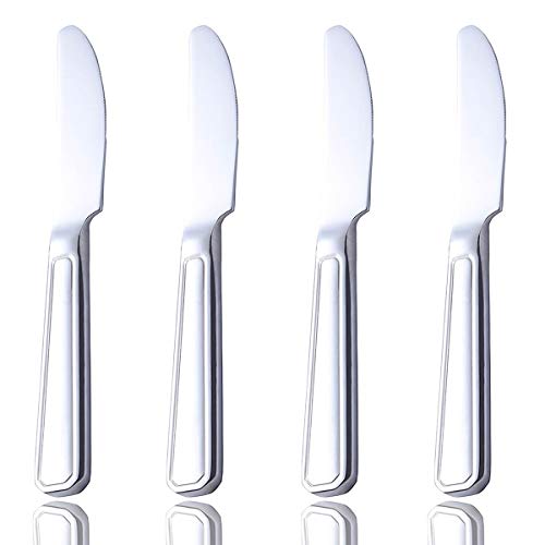 Dinner Knife Set of 4, 18/0 Stainless Steel 9.2-inch Flatware 4-Piece Table Knives Set, Cutlery Silverware Utensils Steak Knives Only, Dishwasher Safe, Mirror Polished
